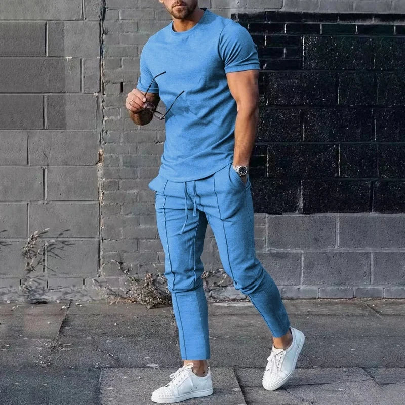 UrbanEase™ – Modernes T-Shirt- und Hosen-Set für Herren