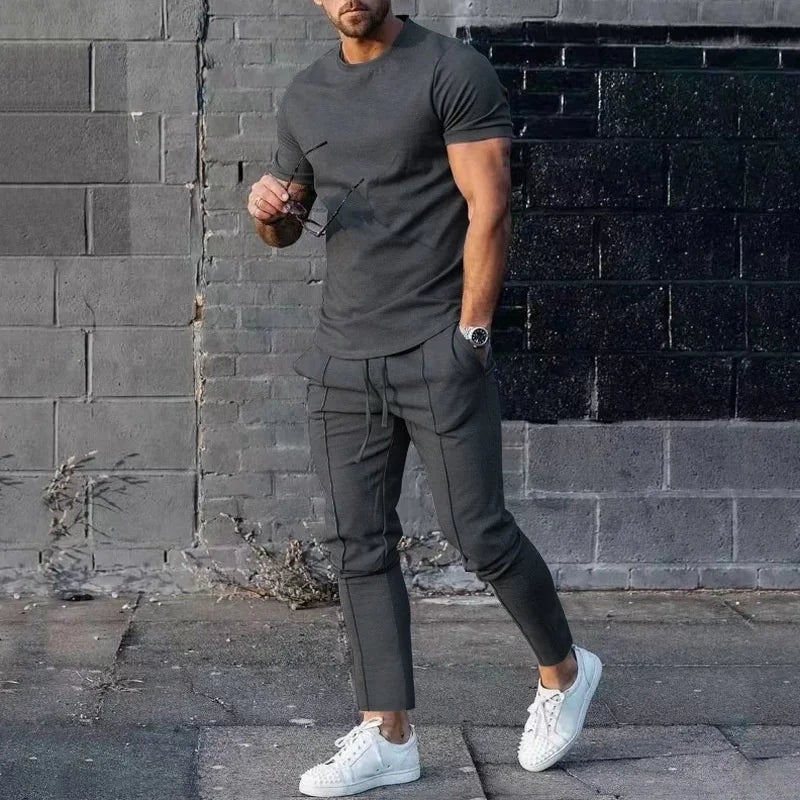 UrbanEase™ – Modernes T-Shirt- und Hosen-Set für Herren